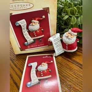 2004 HALLMARK Keepsake Ornament So Much To Do SANTA LIST Christmas With‎ Box